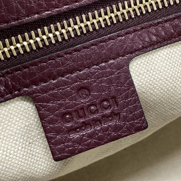 GUCCI Bamboo Shopper Bordeaux Leather Tote Bag bran-796-090625 - Picture 15 of 16